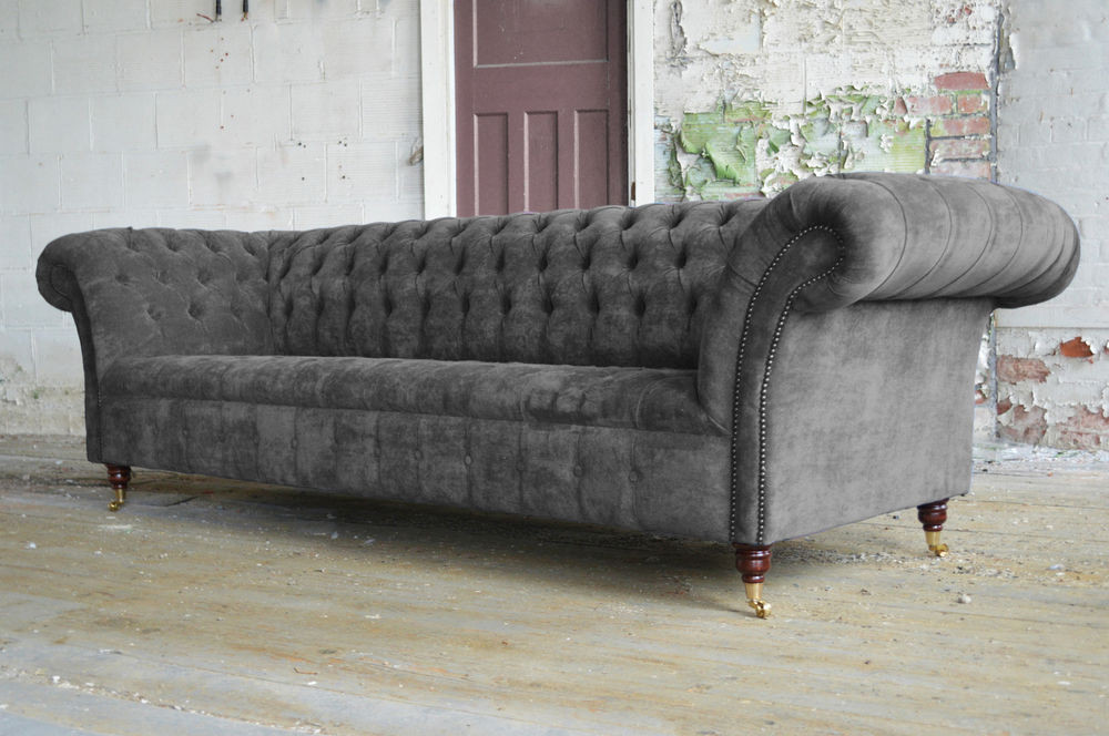 Best ideas about Grey Chesterfield Sofa
. Save or Pin MODERN HANDMADE SLATE GREY VELVET CHESTERFIELD SOFA COUCH Now.