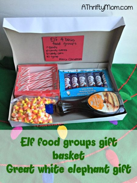 Best ideas about Group Gift Ideas
. Save or Pin Elf 4 basic food groups t basket great white elephant Now.