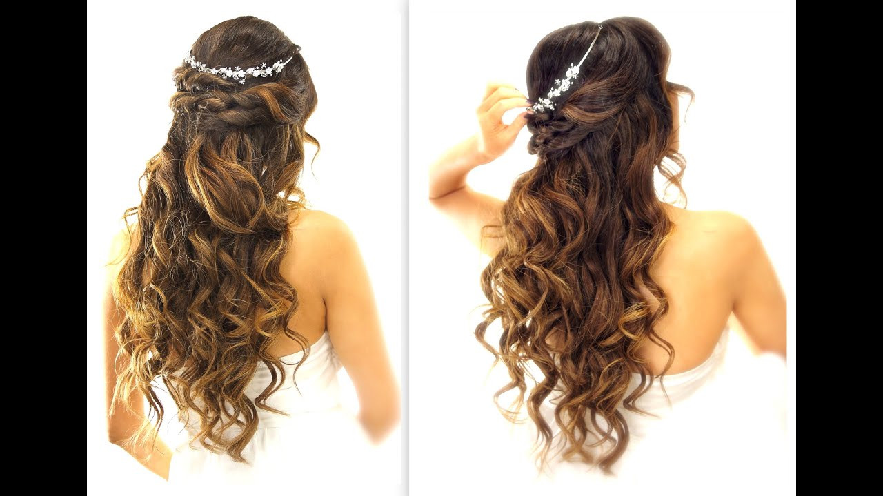 Best ideas about Hairstyles For Long Hair Wedding
. Save or Pin EASY Wedding Half Updo HAIRSTYLE with CURLS Now.