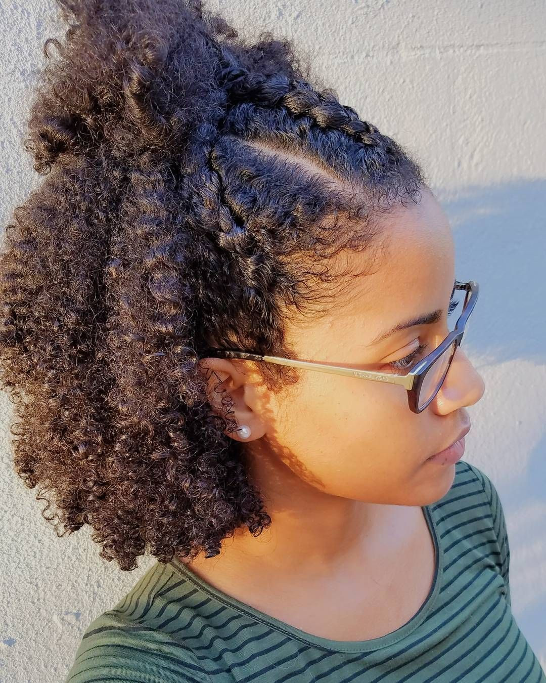 Best ideas about Hairstyles To Do With Natural Hair
. Save or Pin "Wash and Go with three cornroll braids in front This was Now.