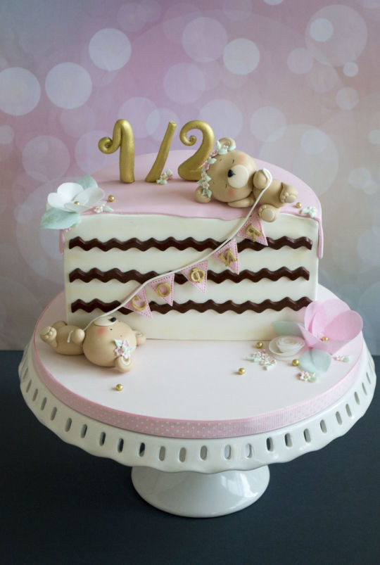 Best ideas about Half Birthday Cake
. Save or Pin Half birthday cake cake by Vanilla & Me CakesDecor Now.
