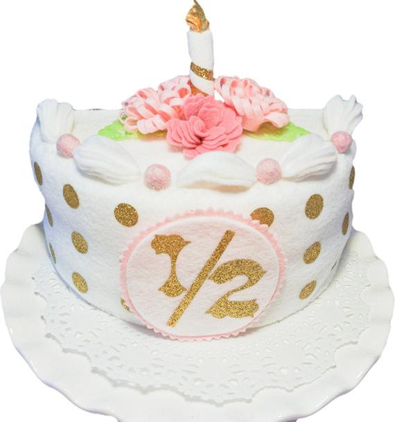 Best ideas about Half Birthday Cake
. Save or Pin Handmade white gold half birthday Cake Set Felt Cake baby Now.