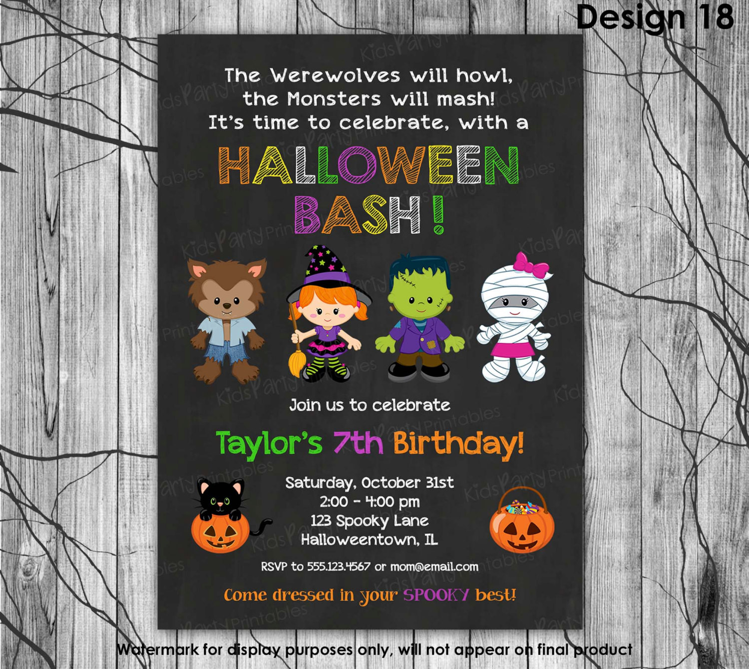 Best ideas about Halloween Birthday Invitations
. Save or Pin HALLOWEEN Birthday Party Invitation Kids Halloween Invitation Now.