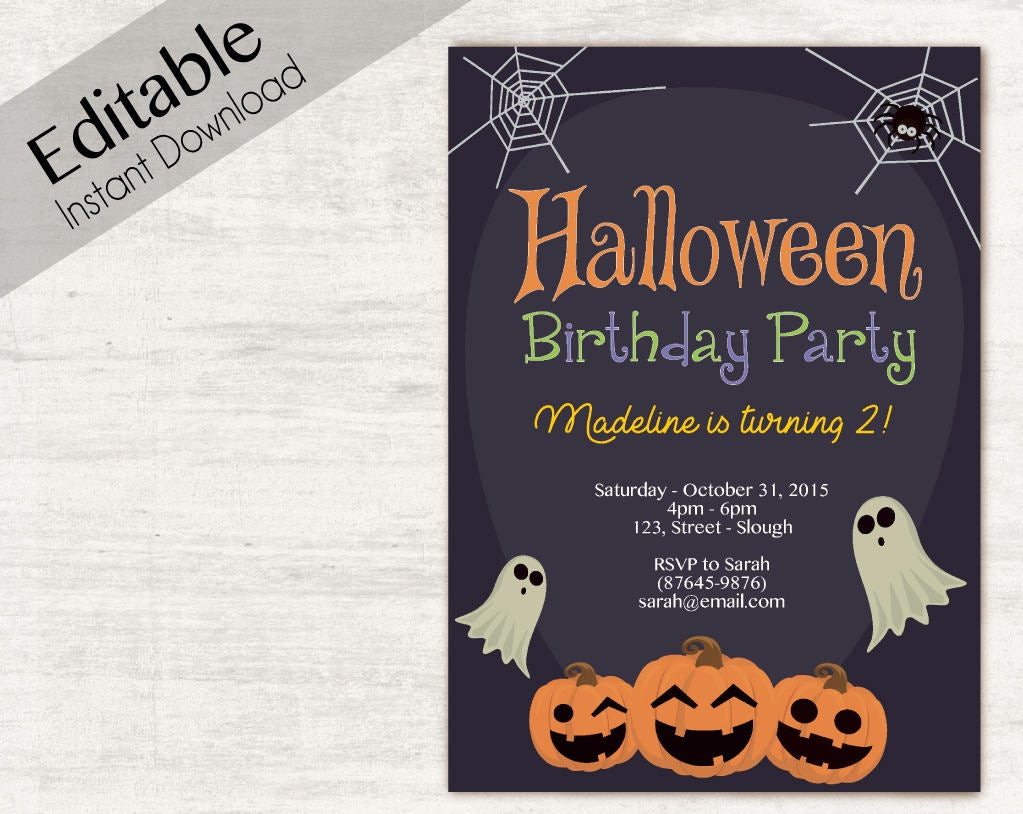 Best ideas about Halloween Birthday Party Invitations
. Save or Pin Editable Halloween Invitation Halloween Birthday Invitation Now.
