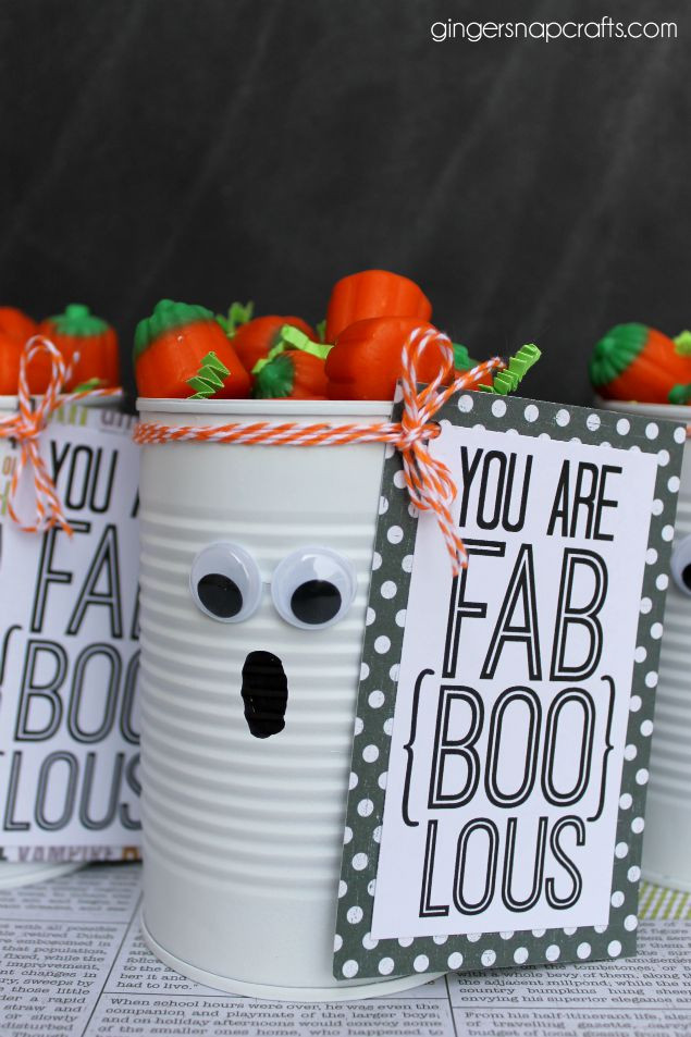 Best ideas about Halloween Gift Ideas
. Save or Pin Ginger Snap Crafts Tin Can Ghost with Free Printable Now.