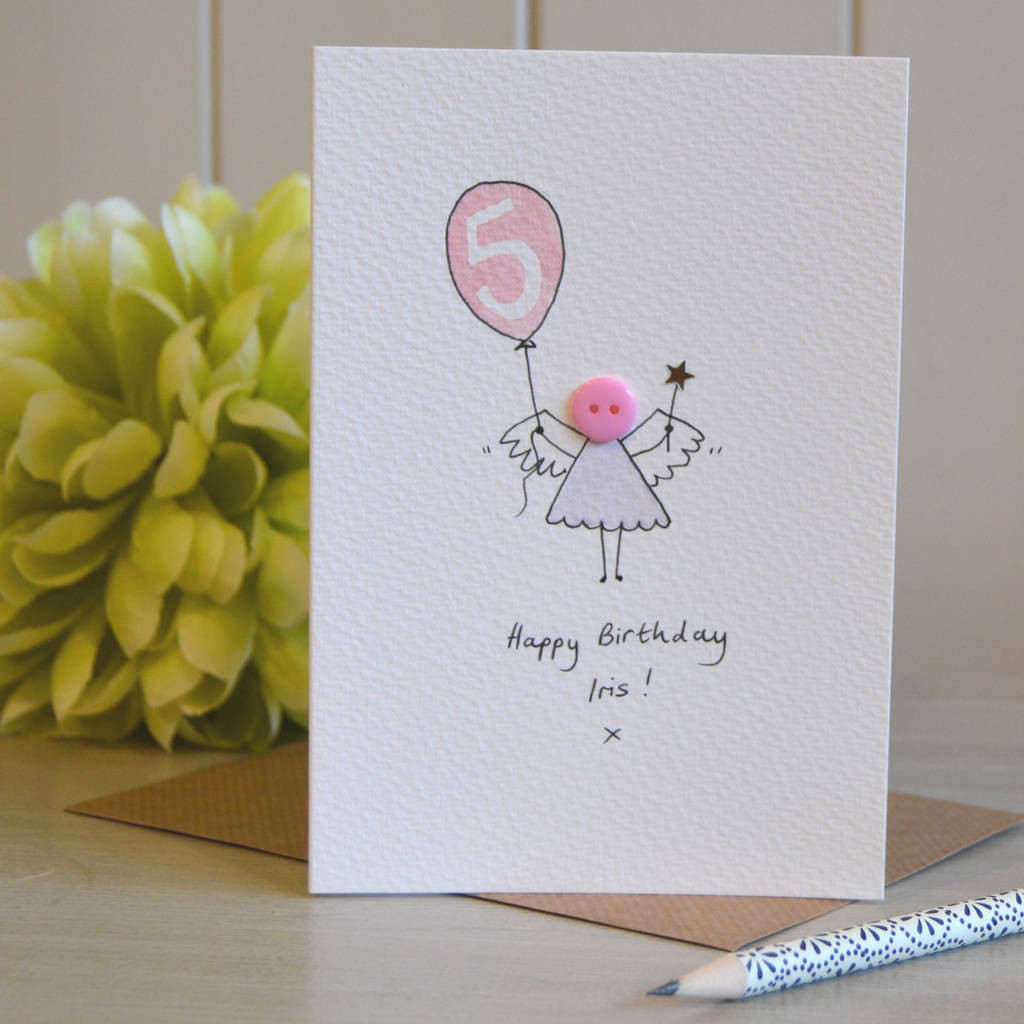 Best ideas about Handmade Birthday Card
. Save or Pin personalised button fairy handmade birthday card by Now.