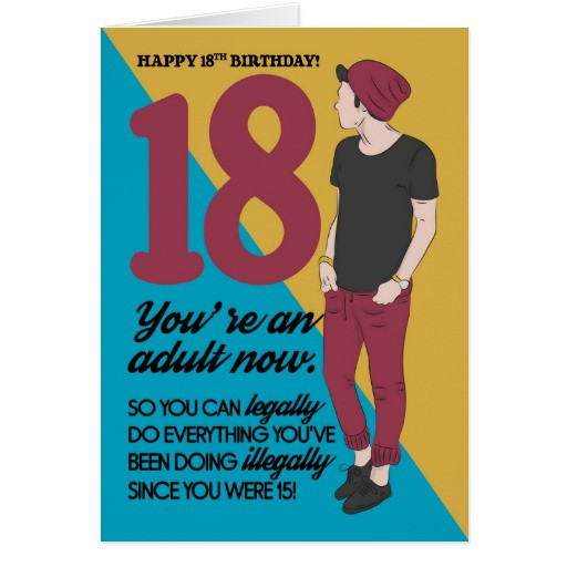 Best ideas about Happy 18th Birthday Funny
. Save or Pin 18th Birthday Card Fun And Trendy Humor Card Now.