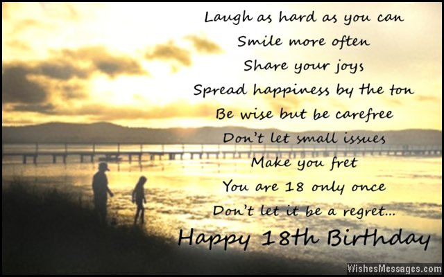 Best ideas about Happy 18th Birthday Quote
. Save or Pin 18th Birthday Wishes for Son or Daughter Messages from Now.
