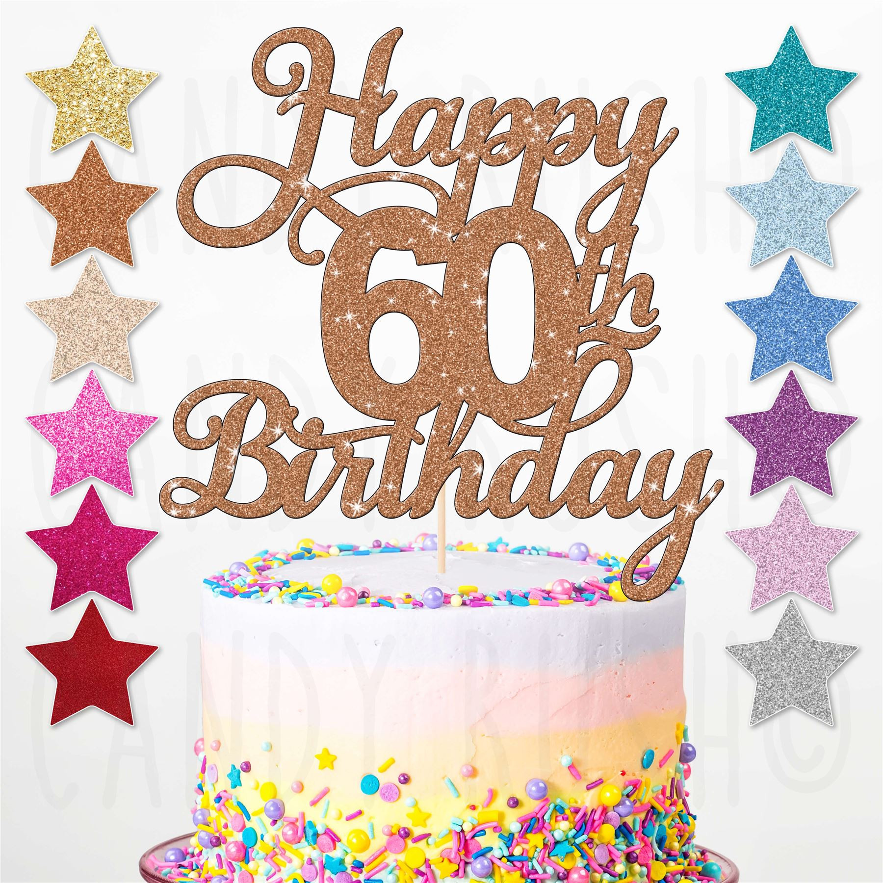 Best ideas about Happy 60th Birthday Cake
. Save or Pin Happy 60th Birthday Cake Topper Sixty Daughter Son Sister Now.