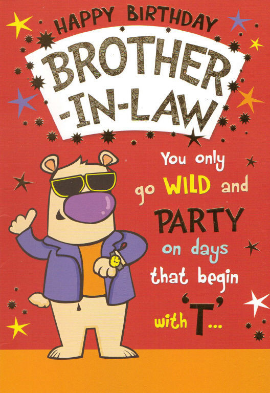 Best ideas about Happy Birthday Brother Images Funny
. Save or Pin funny humorous BROTHER IN LAW happy birthday card 2 x Now.