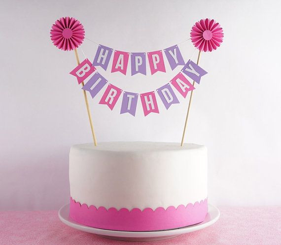 Best ideas about Happy Birthday Cake Banner
. Save or Pin Cake Bunting in Pink & Green Happy Birthday with Rosette Now.