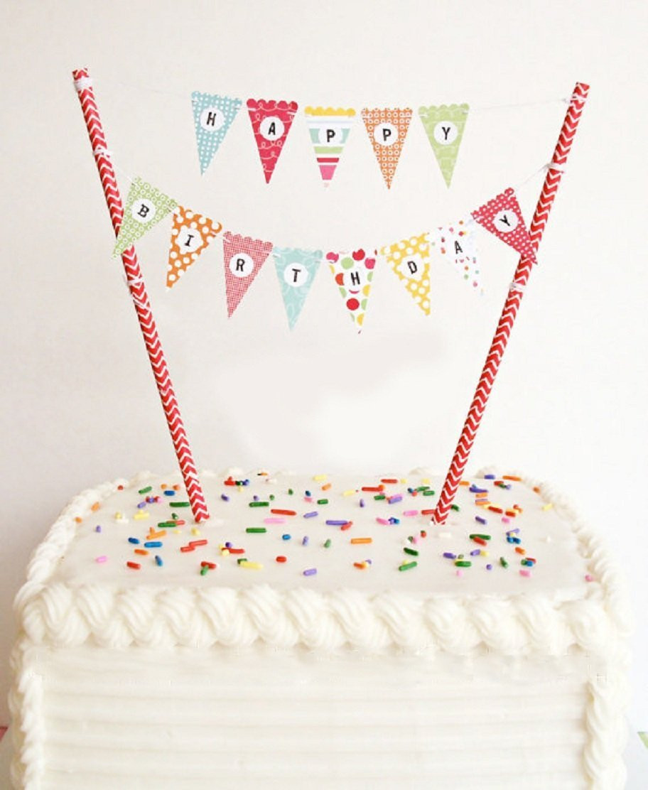 Best ideas about Happy Birthday Cake Banner
. Save or Pin Amazon Mini Happy Birthday Cake Bunting Banner Cake Now.