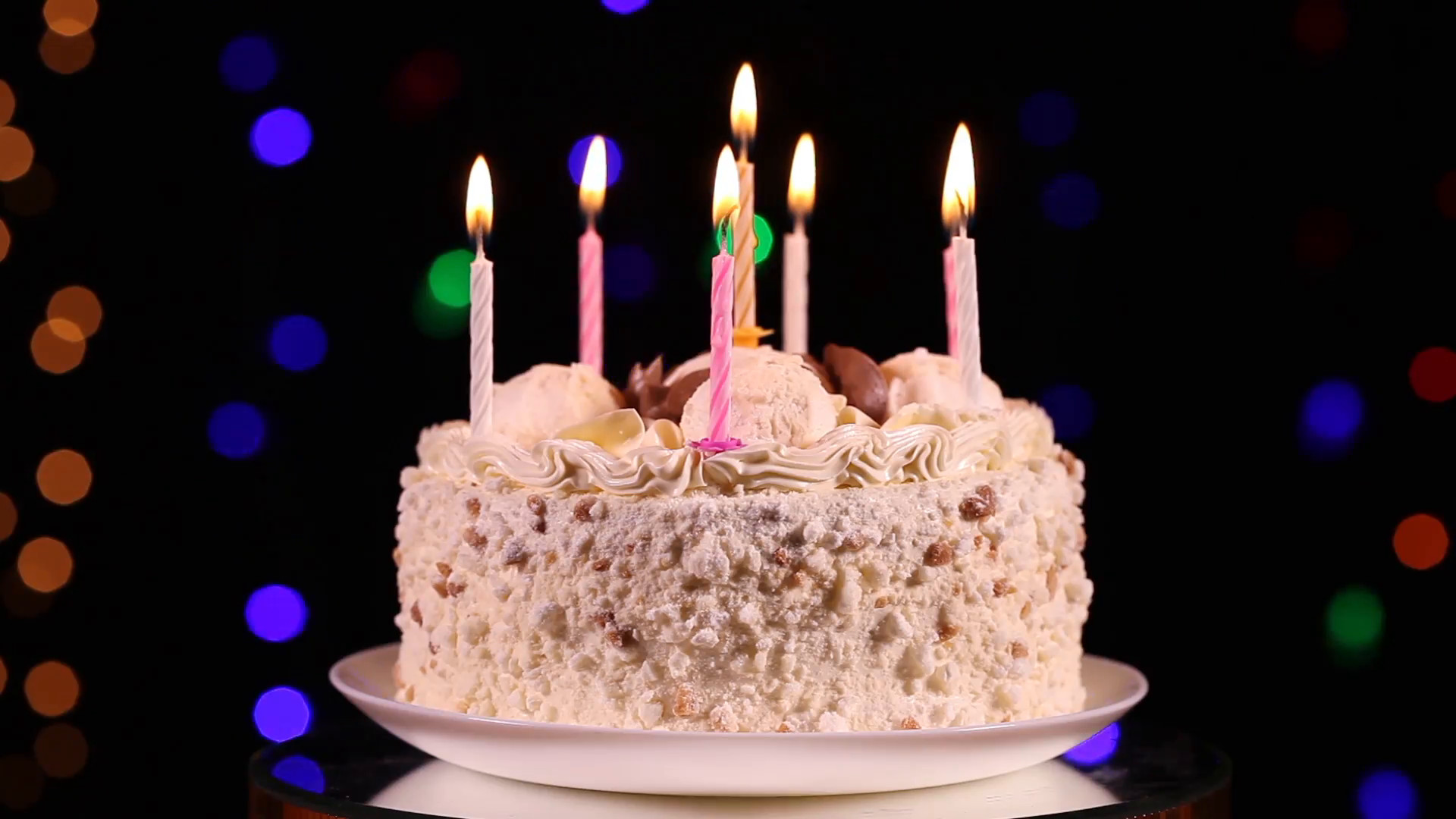 Best ideas about Happy Birthday Cake With Candles
. Save or Pin Happy Birthday cake with burning candles in front of black Now.