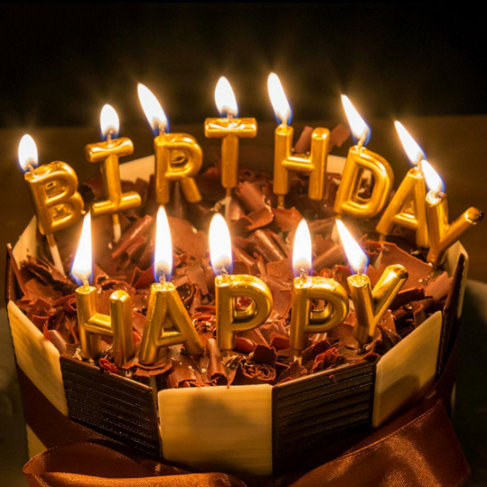 Best ideas about Happy Birthday Cake With Candles
. Save or Pin NEW Gold Color Birthday Cake Candles Decorations Happy Now.