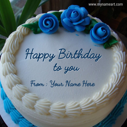 Best ideas about Happy Birthday Cake With Name
. Save or Pin Blue Birthday Cake With Name Edit Option line Now.