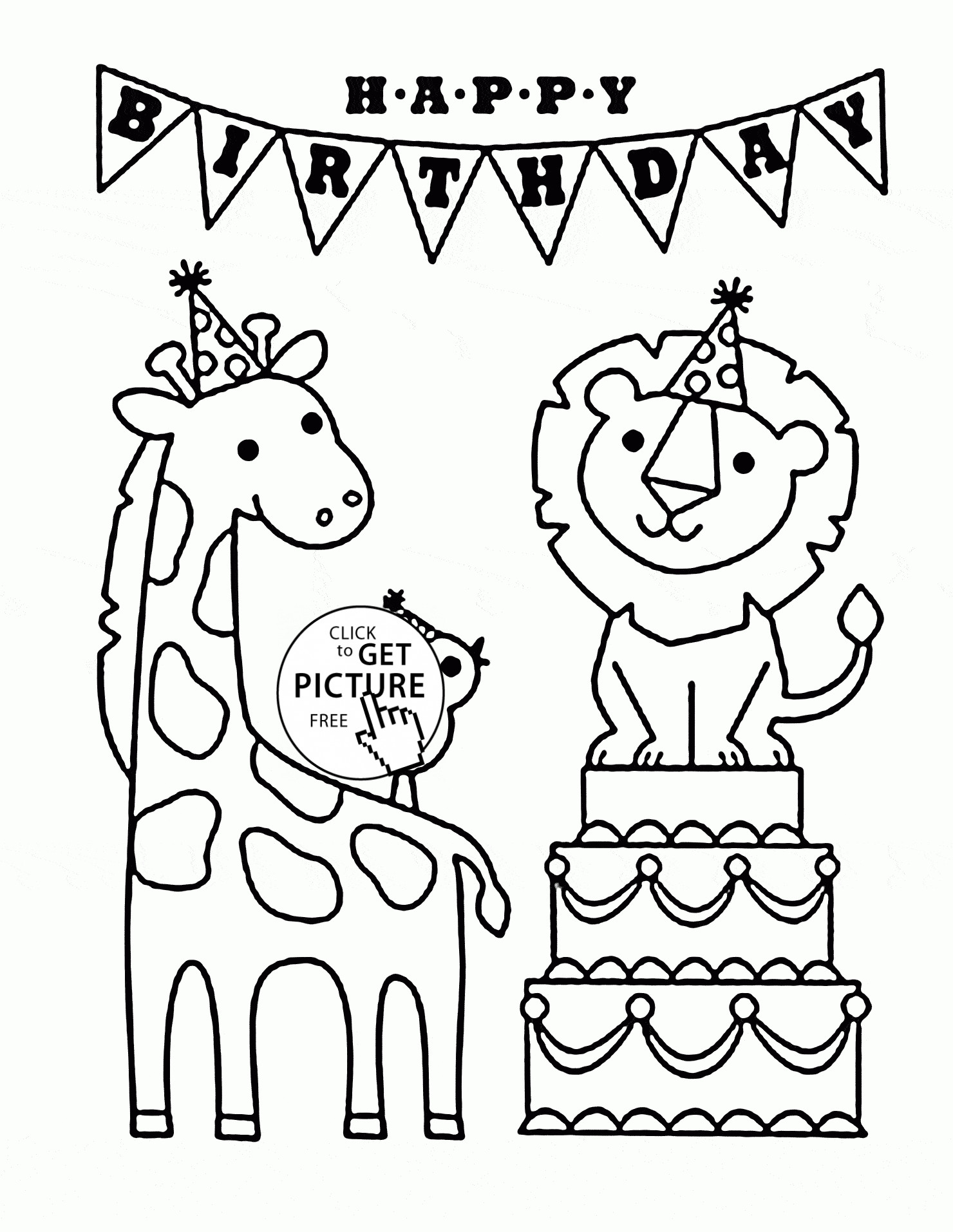 Best ideas about Happy Birthday Coloring Pages For Kids
. Save or Pin Happy Birthday and Funny Animals coloring page for kids Now.