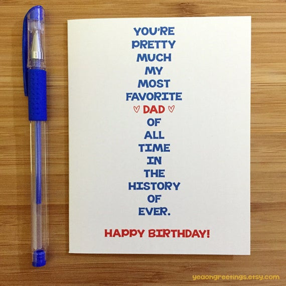 Best ideas about Happy Birthday Dad Card
. Save or Pin Happy Birthday Dad Card for Dad Funny Dad Card Cute Card Now.