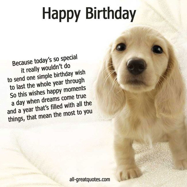 Best ideas about Happy Birthday Dog Quotes
. Save or Pin Happy Birthday Cards Cute Puppy Picture Now.