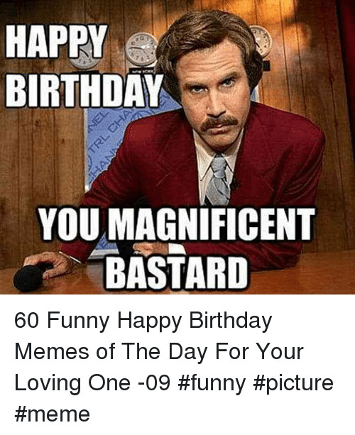 Best ideas about Happy Birthday Funny Memes For Him
. Save or Pin HAPPY BIRTHDAY YOU MAGNIFICENT BASTARD 60 Funny Happy Now.