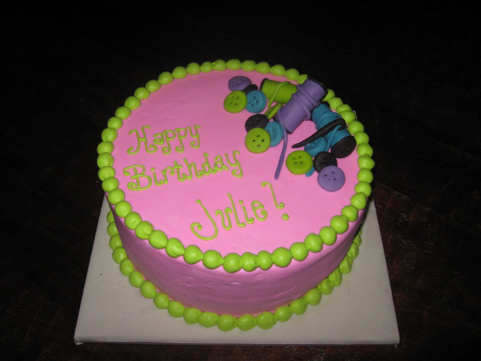 Best ideas about Happy Birthday Julie Cake
. Save or Pin the sweet design Sew Sew Cake Now.