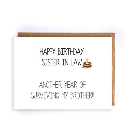 Best ideas about Happy Birthday Sister In Law Funny
. Save or Pin funny happy birthday card for sister in law blank greeting Now.