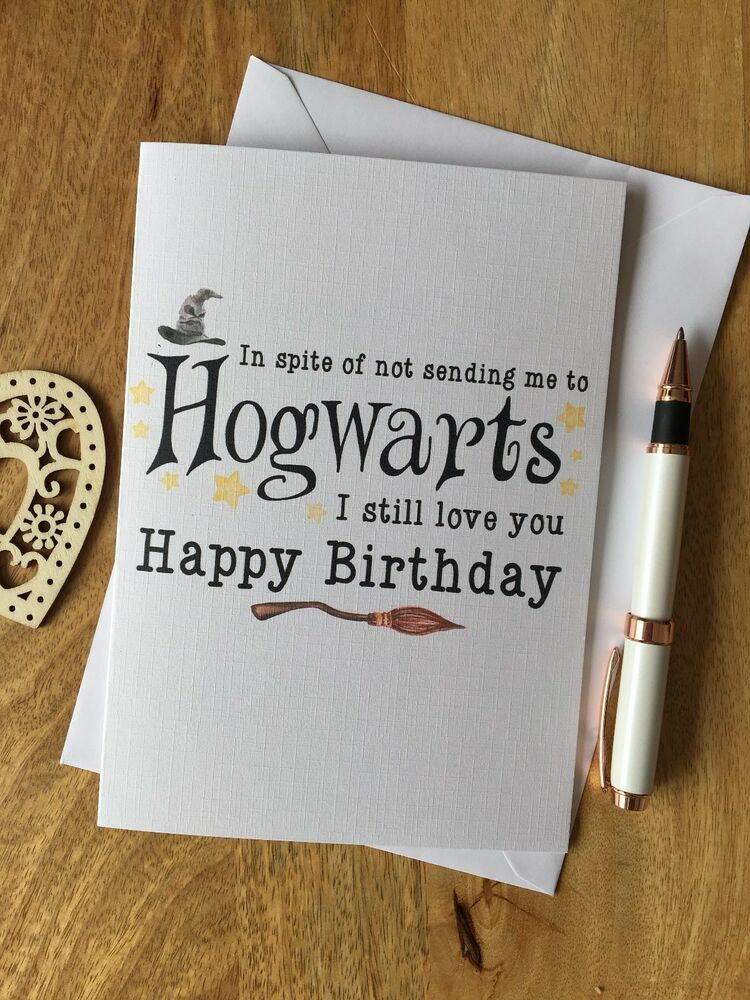 Best ideas about Harry Potter Birthday Card
. Save or Pin Personalised Birthday Card Mum Dad Parents Harry Potter Now.