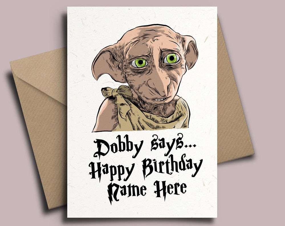 Best ideas about Harry Potter Birthday Wishes
. Save or Pin Dobby Harry Potter Personalised Birthday Card JK Rowling Now.