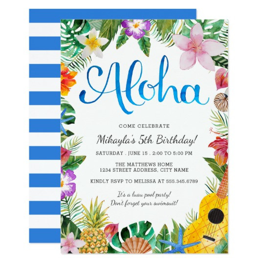 Best ideas about Hawaiian Birthday Invitations
. Save or Pin Watercolor Tropical Luau Birthday Party Invite Now.