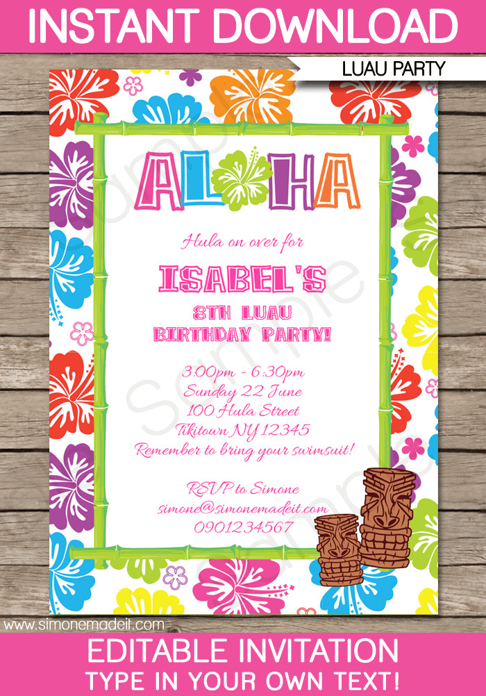 Best ideas about Hawaiian Birthday Invitations
. Save or Pin Luau Party Invitations Template Now.