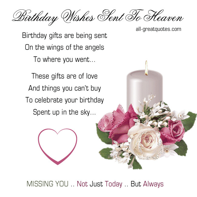 Best ideas about Heaven Birthday Wishes
. Save or Pin Quotes Birthday Wishes To Heaven QuotesGram Now.