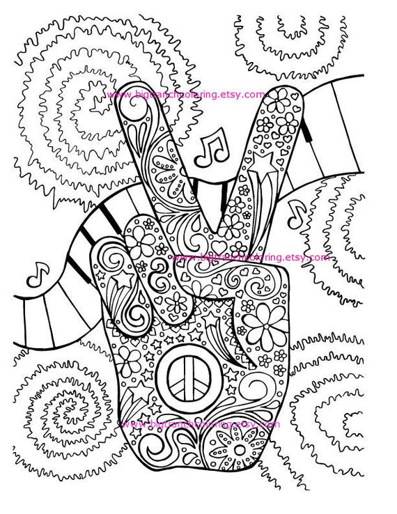Best ideas about Hippie Coloring Pages For Adults
. Save or Pin Adult Coloring Page Hippie Retro Peace Colouring Now.