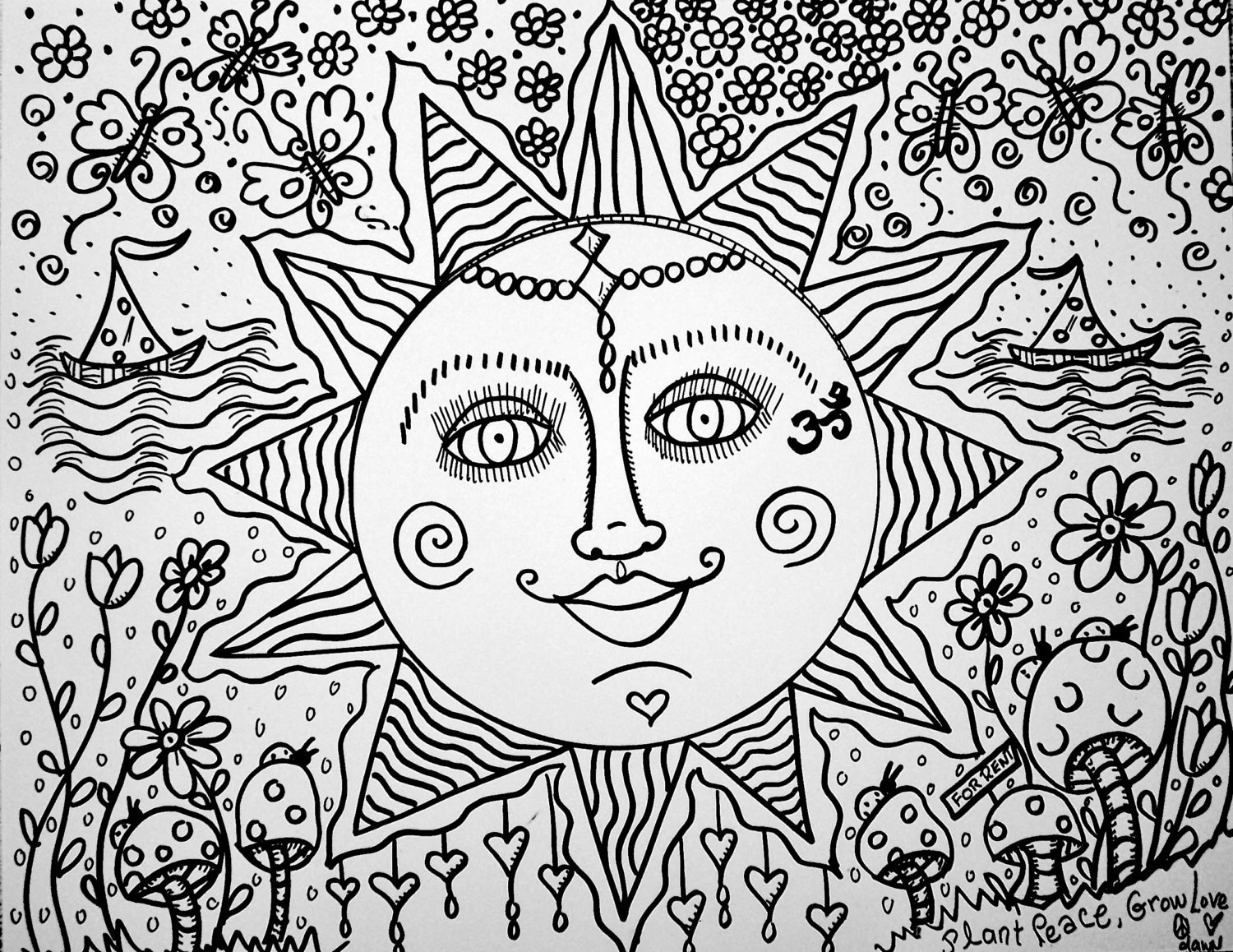 Best ideas about Hippie Coloring Pages For Adults
. Save or Pin Sweet Summer Days A Color Yourself Hippie Art Poster Now.