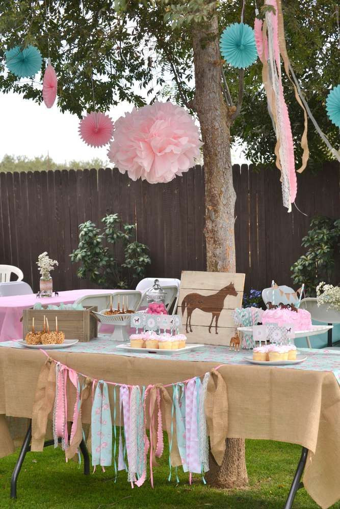 Best ideas about Horse Themed Birthday Party
. Save or Pin Horse Burlap Pony Floral Pink Teal cowgirl third Now.