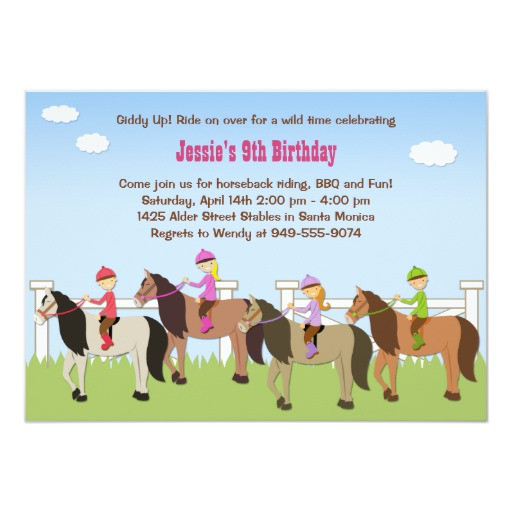 Best ideas about Horseback Riding Birthday Party
. Save or Pin Horseback Riding Birthday Party Invitation Now.