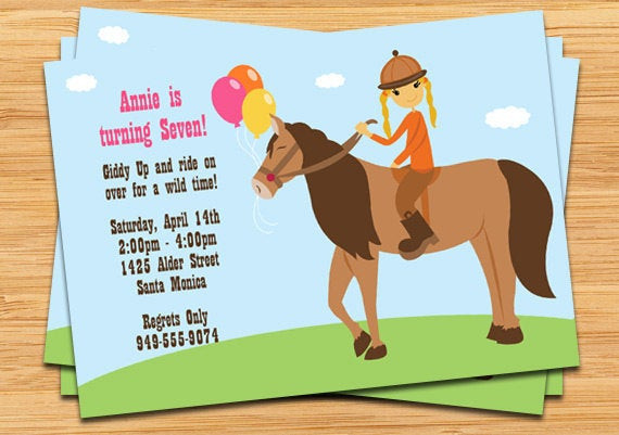 Best ideas about Horseback Riding Birthday Party
. Save or Pin Horseback Riding Birthday Party Invitation by eventfulcards Now.