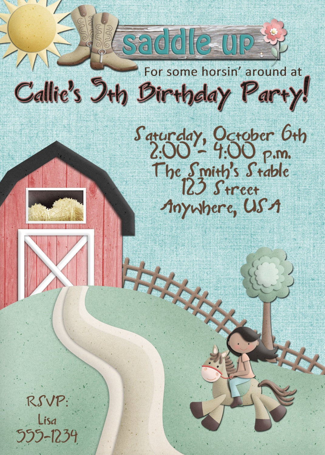 Best ideas about Horseback Riding Birthday Party
. Save or Pin Horse Riding Birthday Party Invitation GIRL Now.