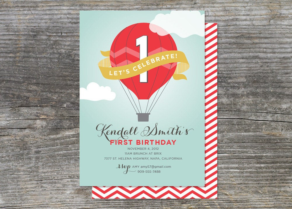 Best ideas about Hot Air Balloon Birthday Invitations
. Save or Pin Hot Air Balloon Birthday Party Invitation Up by Now.