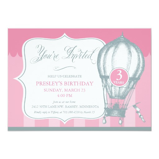 Best ideas about Hot Air Balloon Birthday Invitations
. Save or Pin Vintage Hot Air Balloon Birthday Party Invitation Now.