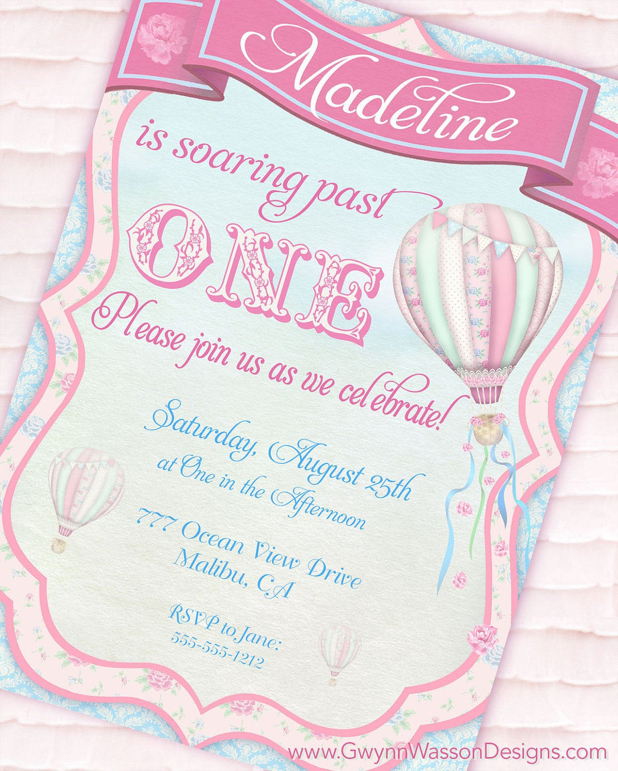 Best ideas about Hot Air Balloon Birthday Invitations
. Save or Pin Hot Air Balloon Party Invitation Up Up and Away Shabby Chic Now.