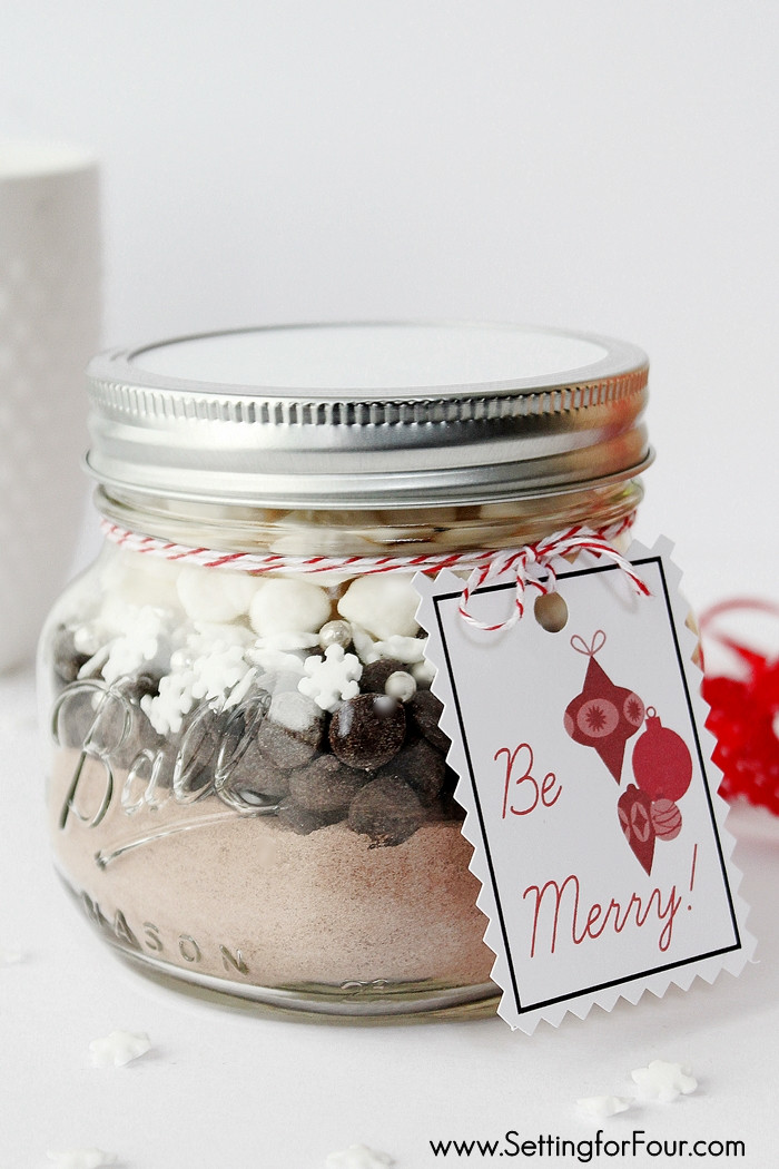 Best ideas about Hot Chocolate Gift Ideas
. Save or Pin Mason Jar Gift Idea Hot Chocolate with Free Pintable Tag Now.