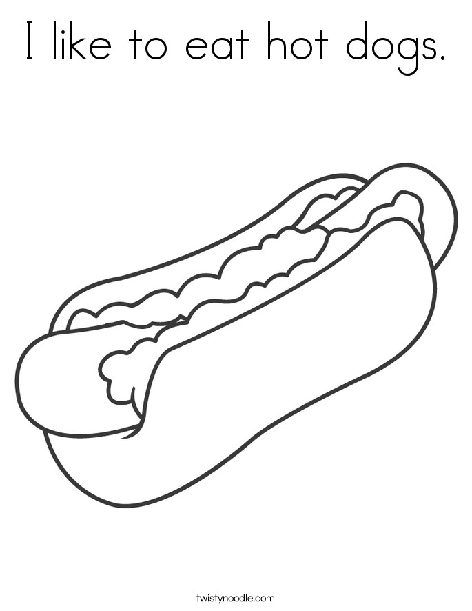 Best ideas about Hot Dogs Coloring Pages
. Save or Pin I like to eat hot dogs Coloring Page Twisty Noodle Now.