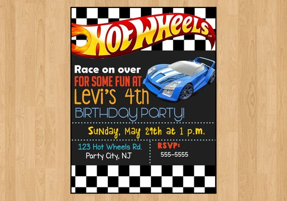 Best ideas about Hot Wheel Birthday Invitations
. Save or Pin hot wheels invitation race car birthday by InvitationsByNikki Now.