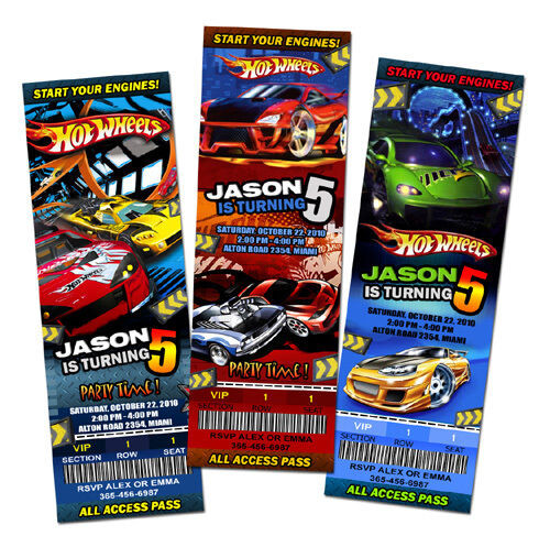 Best ideas about Hot Wheels Birthday Invitations
. Save or Pin HOT WHEELS CARS RACE BIRTHDAY PARTY INVITATION TICKET 1ST Now.