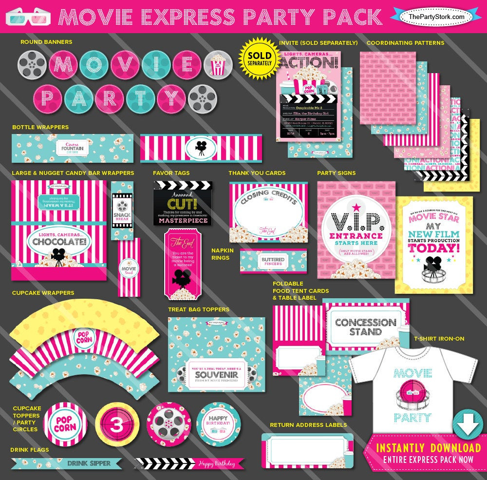 Best ideas about How Much Does A Movie Theater Birthday Party Cost
. Save or Pin Movie Birthday Party Printables Movie Theme Printable Party Now.