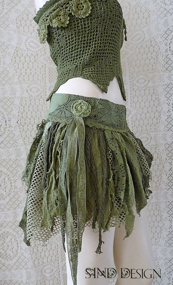 Best ideas about How To DIY Tutorial Tattered Fairy Leather Wrap Skirt
. Save or Pin TATTERED SHORT SKIRT elven forest pixie jungle gypsy steampunk Now.