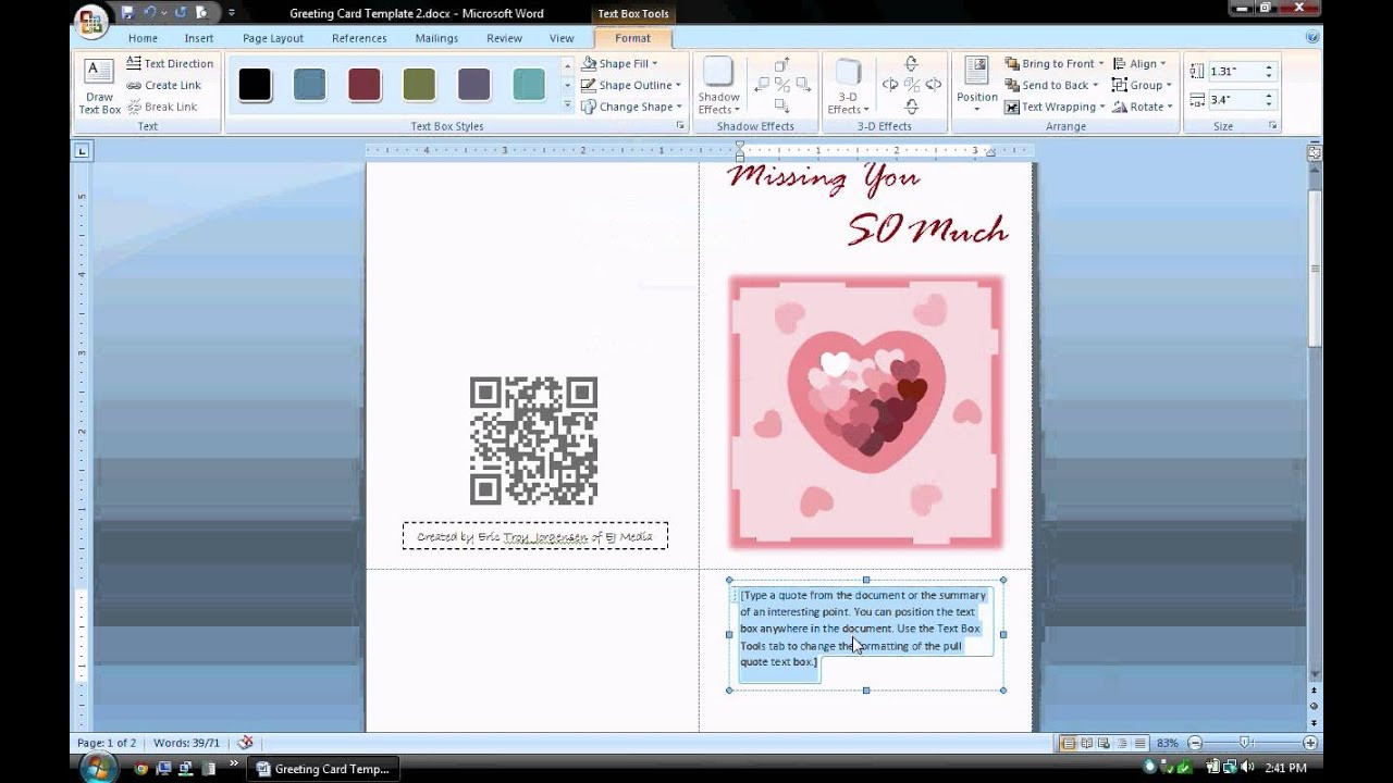 Best ideas about How To Make A Birthday Card On Word
. Save or Pin MS Word Tutorial PART 1 Greeting Card Template Now.