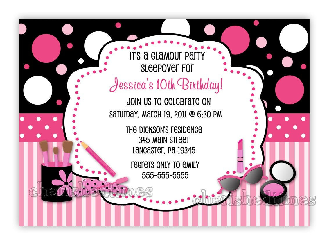Best ideas about How To Make Birthday Invitations
. Save or Pin Glamour Make Up Birthday Party Invitation You Print Now.