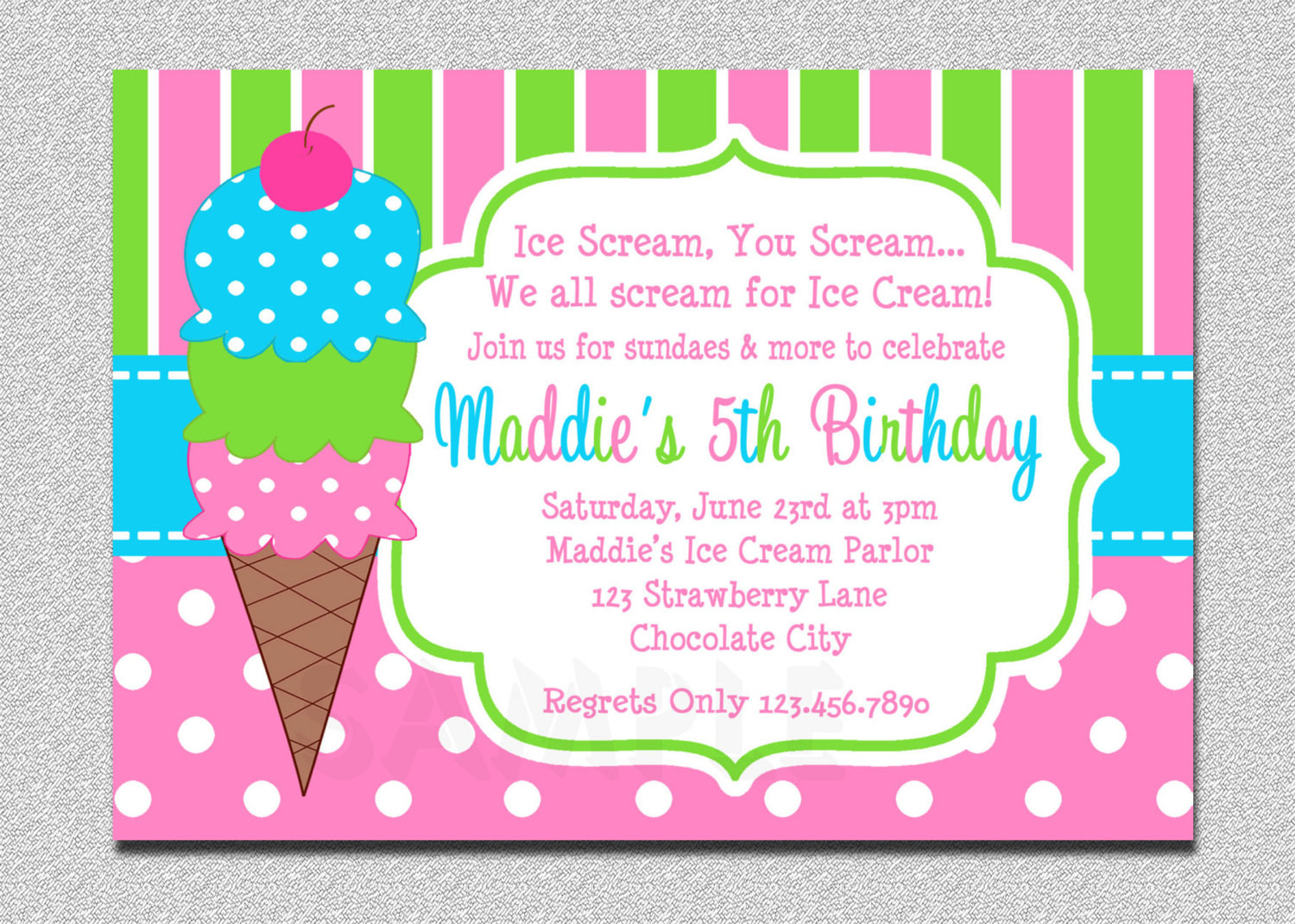 Best ideas about Ice Cream Birthday Party Invitations
. Save or Pin Ice Cream Birthday Invitations Pink and Green Ice Cream Now.