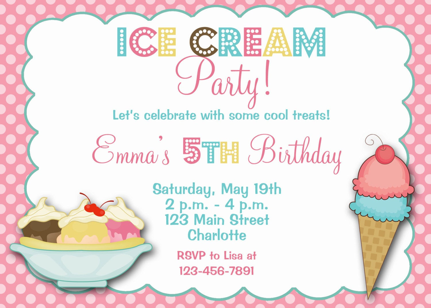 Best ideas about Ice Cream Birthday Party Invitations
. Save or Pin Ice cream Party Birthday Invitation Ice Cream by Now.