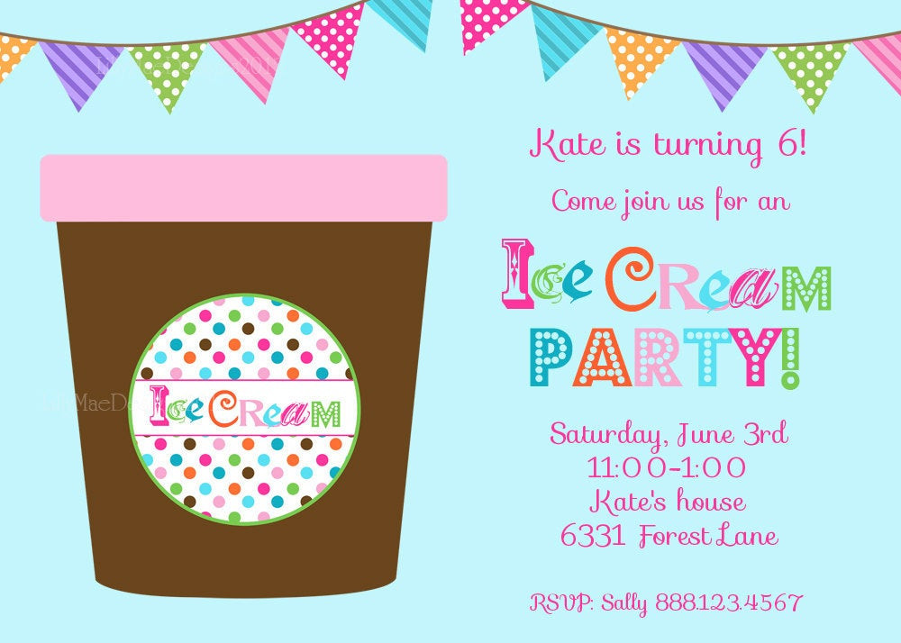 Best ideas about Ice Cream Birthday Party Invitations
. Save or Pin Ice Cream Party Invitation Ice Cream Tub Digital File Now.